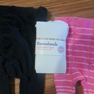 Garanimals Cotton Tights Legging Set Of 4 - Black, White, 2 Pink